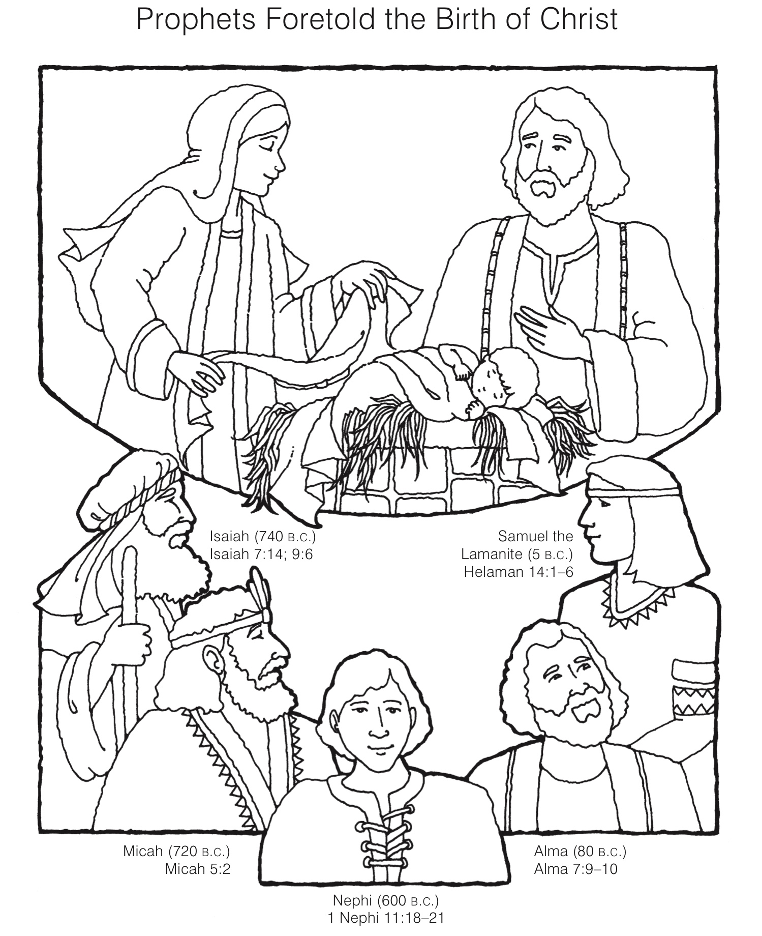 COLORING PAGE Mobile images are from Isaiah Writes of Christ s Birth Nephi s Vision of the Virgin Mary