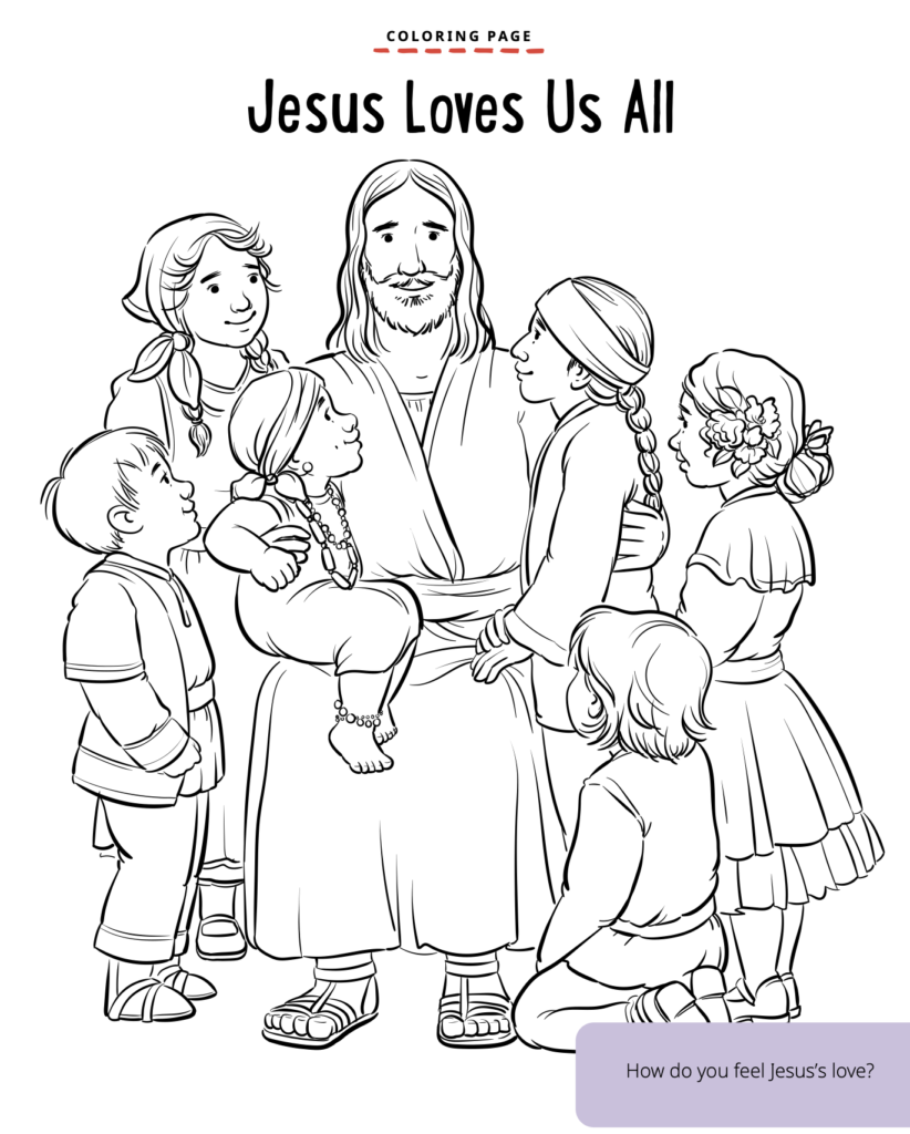 jesus teaching children coloring page
